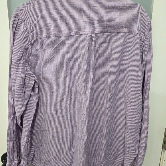 Rails Pink Blue Stripe Button Up Shirt Women’s XL Linen Rayon Blend - Picture 6 of 7